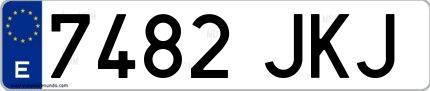 Ejemplo de matrícula española 7482 JKJ
