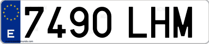Ejemplo de matrícula de coche ordinaria 7490 LHM