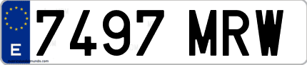 Ejemplo de matrícula de coche ordinaria 7497 MRW