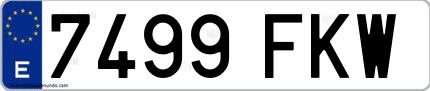 Ejemplo de matrícula española 7499 FKW