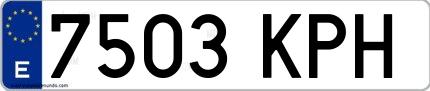 Ejemplo de matrícula española 7503 KPH