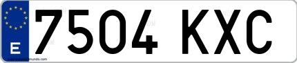 Ejemplo de matrícula española 7504 KXC