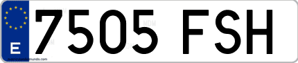 Ejemplo de matrícula de coche ordinaria 7505 FSH