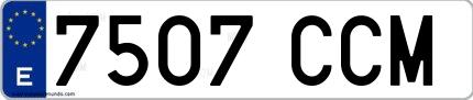 Ejemplo de matrícula española 7507 CCM