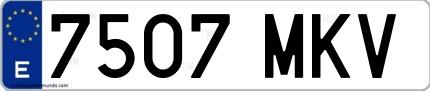 Ejemplo de matrícula española 7507 MKV