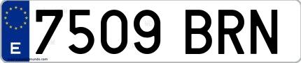 Ejemplo de matrícula española 7509 BRN