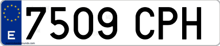 Ejemplo de matrícula de coche ordinaria 7509 CPH