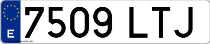 Ejemplo de matrícula española 7509 LTJ