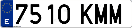 Ejemplo de matrícula de coche ordinaria 7510 KMM
