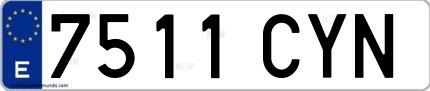 Ejemplo de matrícula española 7511 CYN