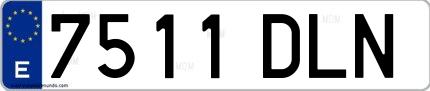Ejemplo de matrícula española 7511 DLN