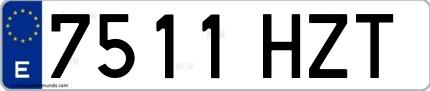 Ejemplo de matrícula española 7511 HZT
