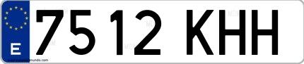 Ejemplo de matrícula española 7512 KHH