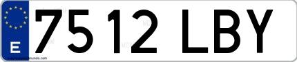Ejemplo de matrícula española 7512 LBY