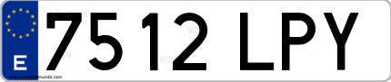 Ejemplo de matrícula de coche ordinaria 7512 LPY
