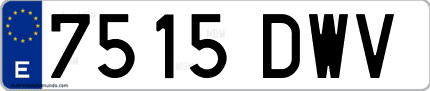 Ejemplo de matrícula de coche ordinaria 7515 DWV