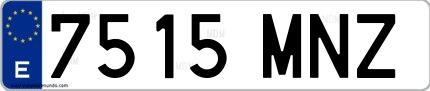 Ejemplo de matrícula española 7515 MNZ