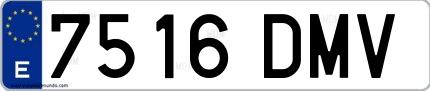Ejemplo de matrícula española 7516 DMV