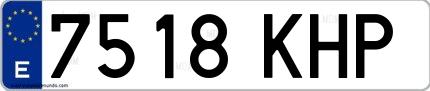 Ejemplo de matrícula española 7518 KHP