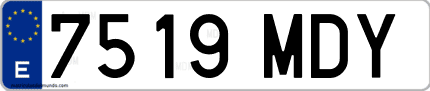 Ejemplo de matrícula de coche ordinaria 7519 MDY