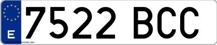 Ejemplo de matrícula española 7522 BCC