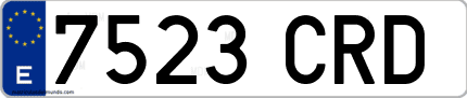 Ejemplo de matrícula de coche ordinaria 7523 CRD