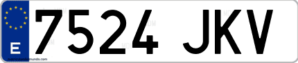 Ejemplo de matrícula de coche ordinaria 7524 JKV