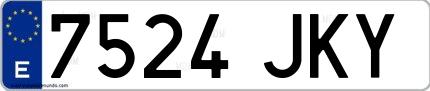 Ejemplo de matrícula española 7524 JKY