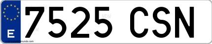 Ejemplo de matrícula española 7525 CSN