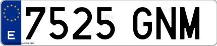 Ejemplo de matrícula española 7525 GNM