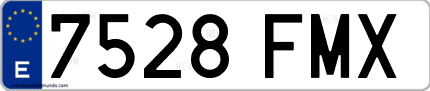Ejemplo de matrícula de coche ordinaria 7528 FMX