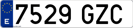 Ejemplo de matrícula de coche ordinaria 7529 GZC