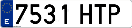 Ejemplo de matrícula de coche ordinaria 7531 HTP