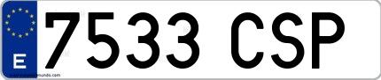Ejemplo de matrícula española 7533 CSP