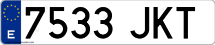 Ejemplo de matrícula de coche ordinaria 7533 JKT
