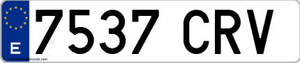 Ejemplo de matrícula de coche ordinaria 7537 CRV