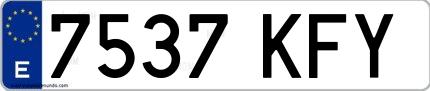 Ejemplo de matrícula española 7537 KFY