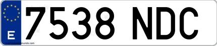 Ejemplo de matrícula española 7538 NDC