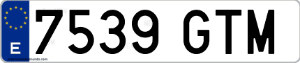 Ejemplo de matrícula de coche ordinaria 7539 GTM