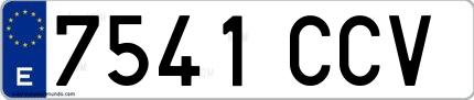 Ejemplo de matrícula española 7541 CCV