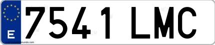 Ejemplo de matrícula española 7541 LMC