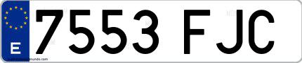 Ejemplo de matrícula española 7553 FJC