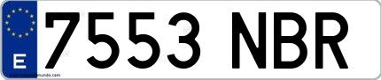 Ejemplo de matrícula española 7553 NBR