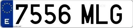 Ejemplo de matrícula española 7556 MLG