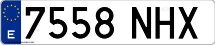 Ejemplo de matrícula española 7558 NHX