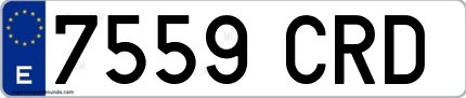 Ejemplo de matrícula de coche ordinaria 7559 CRD