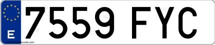 Ejemplo de matrícula española 7559 FYC