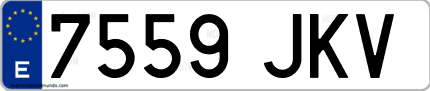 Ejemplo de matrícula de coche ordinaria 7559 JKV