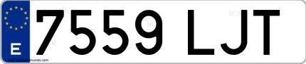 Ejemplo de matrícula española 7559 LJT