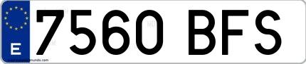 Ejemplo de matrícula española 7560 BFS